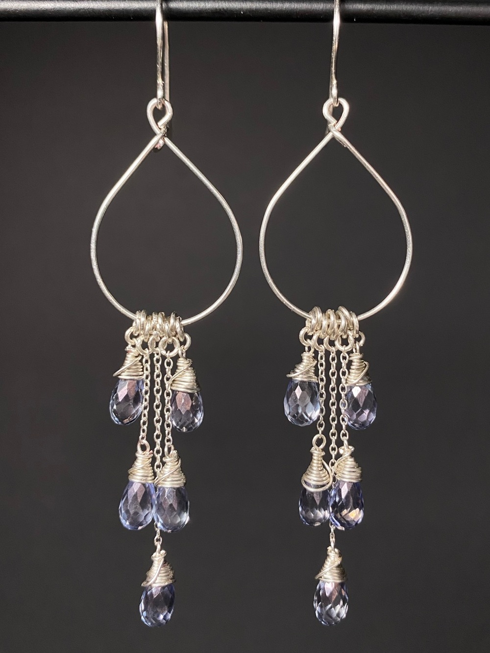 Sterling Silver & Blue Mystic Quartz Earrings - Picture 1 of 4